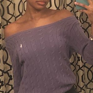 ralph lauren off the shoulder sweater top